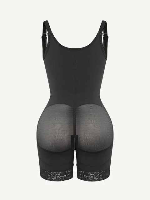 CurvyPower | UK bodysuit Tummy Control Lace Open Bust Shapewear Bodysuit