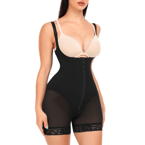 CurvyPower | UK bodysuit Tummy Control Shapewear Bodysuit with Hook and Eye Closure