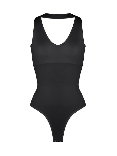 CurvyPower | UK bodysuit Waist Control Halter Neck Shapewear Bodysuit