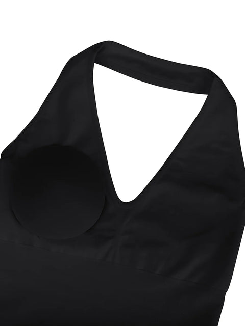 CurvyPower | UK bodysuit Waist Control Halter Neck Shapewear Bodysuit