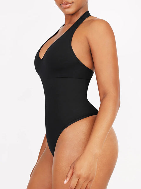 CurvyPower | UK bodysuit Waist Control Halter Neck Shapewear Bodysuit