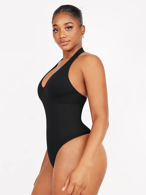 CurvyPower | UK bodysuit Waist Control Halter Neck Shapewear Bodysuit