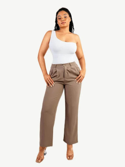 CurvyPower | UK bodysuit Waist-Sculpting Tummy Control One-Shoulder Shapewear Bodysuit