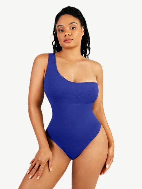 CurvyPower | UK bodysuit Waist-Sculpting Tummy Control One-Shoulder Shapewear Bodysuit