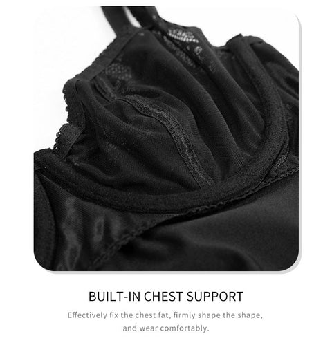 CurvyPower | UK bodysuit Waist Slimming Lace Shaping Bodysuit with Built-In Bra