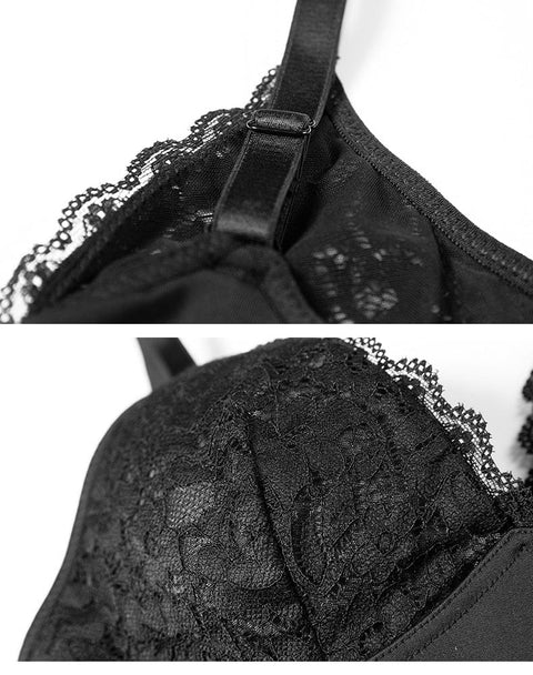 CurvyPower | UK bodysuit Waist Slimming Shaping Bodysuit with Built-In Bra and Lace Underwear