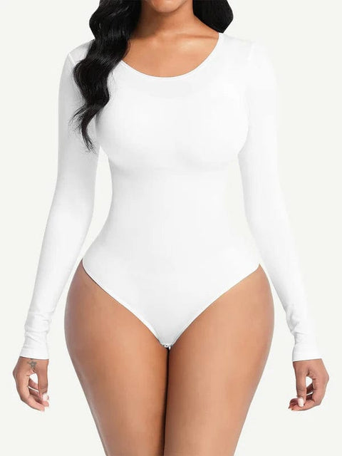 CurvyPower | UK bodysuit White / XS/S Long Sleeve Slimming Shapewear Bodysuit