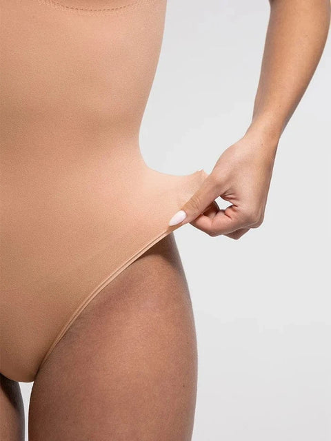CurvyPower | UK bodysuit Women Tummy Control and Bust Support Shaping Bodysuit with T-Back Brief