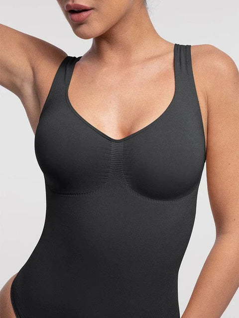 CurvyPower | UK bodysuit Women Tummy Control and Bust Support Shaping Bodysuit with T-Back Brief