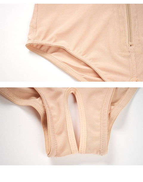 CurvyPower | UK bodysuit Zippered Tummy Control Bodysuit Shapewear with Adjustable Straps