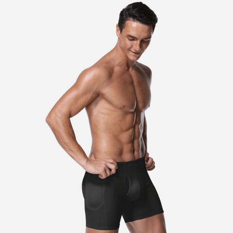 CurvyPower | UK Men's Compression Shapewear Boxer Shorts Body Sculpting Fit Black