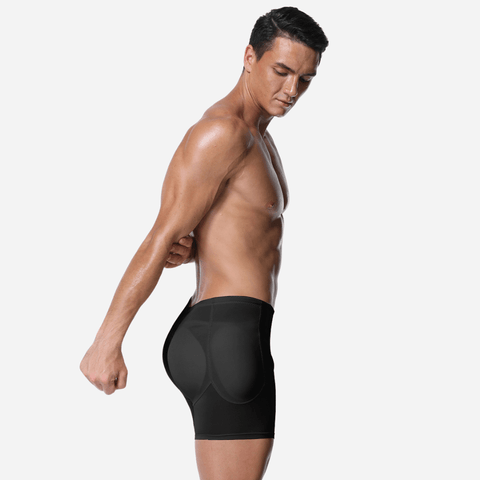 CurvyPower | UK Men's Compression Shapewear Boxer Shorts Body Sculpting Fit Black