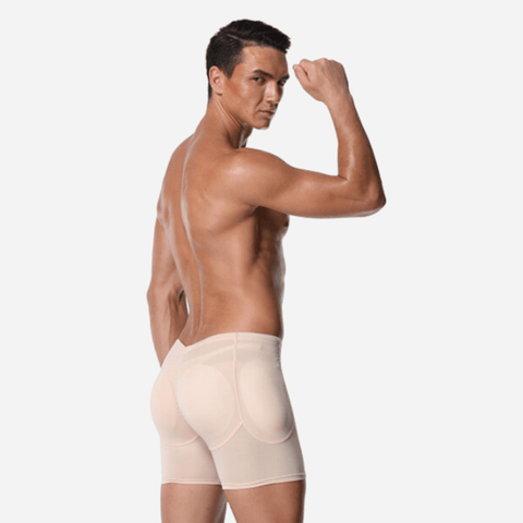CurvyPower | UK Men's Compression Shapewear Boxer Shorts Body Sculpting Fit Beige