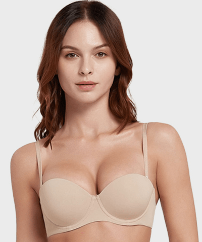 CurvyPower | UK Bra Beige / 70A Half Cup Push Up Anti-Sagging Support Bra