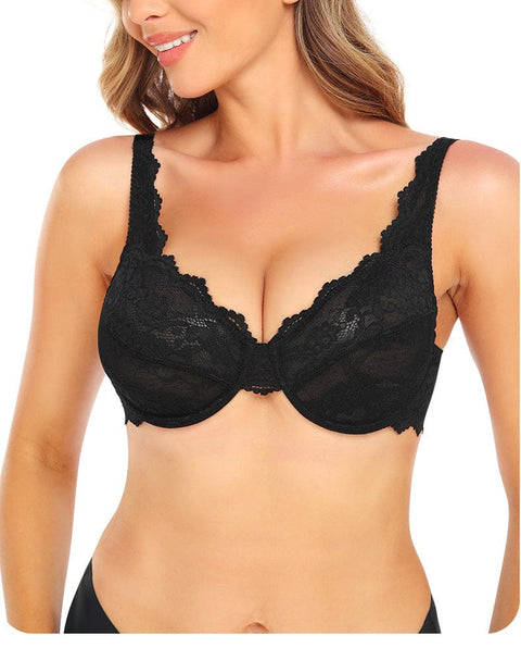CurvyPower | UK Bra Women Sexy Lace Ultra-Thin Support Bra