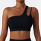 CurvyPower | UK Bras Advanced Black / S One Shoulder Slip Fitness Support Bra with Removable Chest Pad