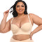 CurvyPower | UK Bras Beige / 34B Plus Size Comfortable Longline Push Up Bra with Adjustable Straps