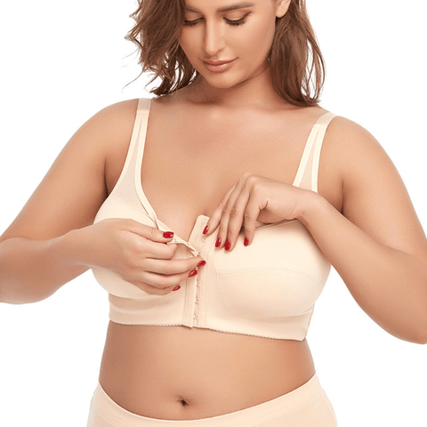 CurvyPower | UK Bras Beige / S Seamless Full-Cup Wireless Shaping Support Bra
