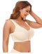 CurvyPower | UK Bras Beige / S Wireless Lace Front Closure Plus Size Push Up Bra