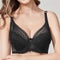 CurvyPower | UK Bras Black / 36/80C Plus Size Women Lace Support Bra with Steel Ring