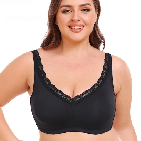 CurvyPower | UK Bras Black / S Full Cup Plus Size  Lace Push Up Bra