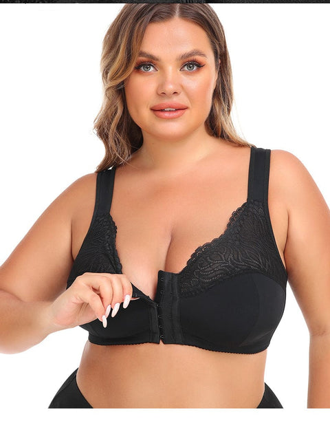 CurvyPower | UK Bras Black / S Women Plus Size Shaping Vest Lace Bra