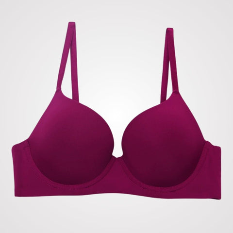 CurvyPower | UK Bras Claret / 70B/32B Comfortable Push Up Supportive Underwire Bra Anti-Sagging Lift