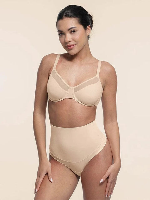 CurvyPower | UK Bras Comfortable Push Up Sheer Mesh Underwire Bra with Adjustable Straps