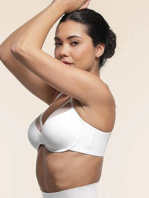 CurvyPower | UK Bras Comfortable Push Up Sheer Mesh Underwire Bra with Adjustable Straps