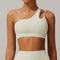 CurvyPower | UK Bras Cream Apricot / S One Shoulder Slip Fitness Support Bra with Removable Chest Pad