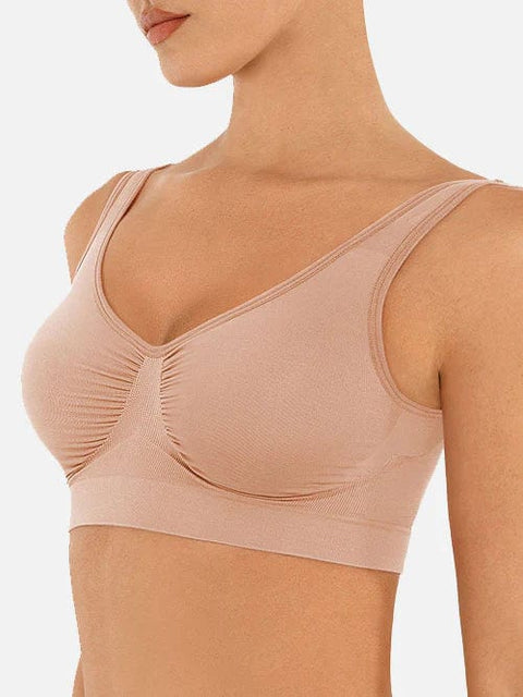 CurvyPower | UK Bras Dark Beige / S Wide-Back Seamless Shaping Bra with Bust Support