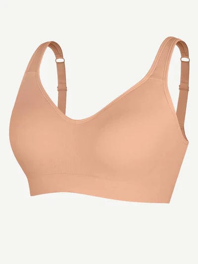 CurvyPower | UK Bras Dark Beige / S Wireless Shapewear Bra with Wide Straps for Seamless Bust Support