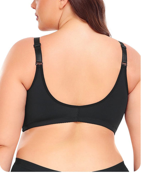 CurvyPower | UK Bras Front Closure Wireless Plus Size Push Up Support Bra