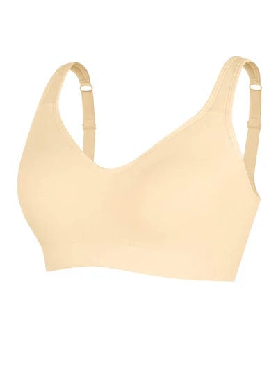 CurvyPower | UK Bras Light Beige / S Wireless Shapewear Bra with Wide Straps for Seamless Bust Support