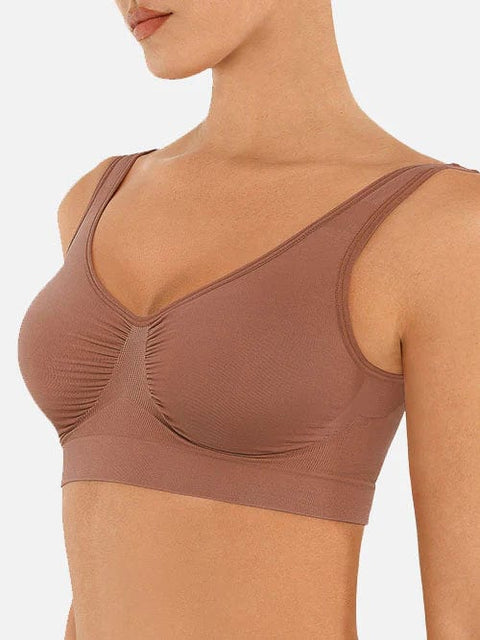 CurvyPower | UK Bras Light Brown / S Wide-Back Seamless Shaping Bra with Bust Support