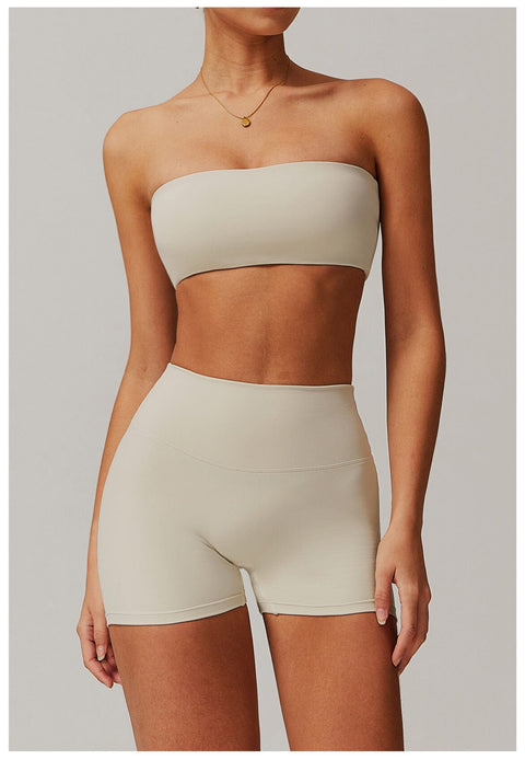 CurvyPower | UK Bras Oatmeal Apricot / S Women Strapless Tube Top Fitness Yoga Bra