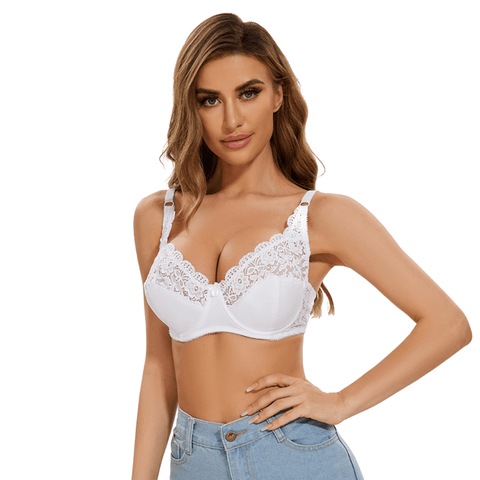 CurvyPower | UK Bras Plus Size Adjustable Strap Lace Push Up Bra