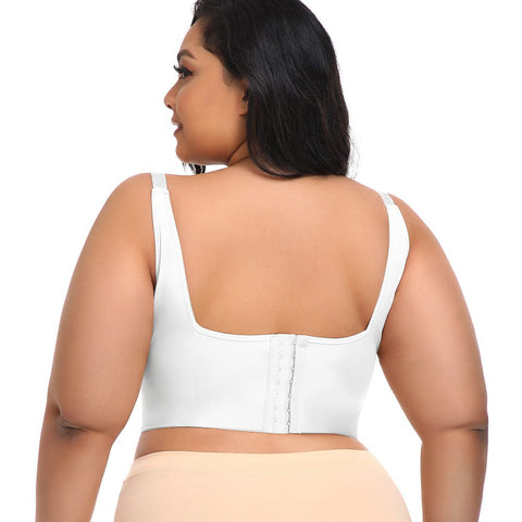 CurvyPower | UK Bras Plus Size Comfortable Longline Push Up Bra with Adjustable Straps