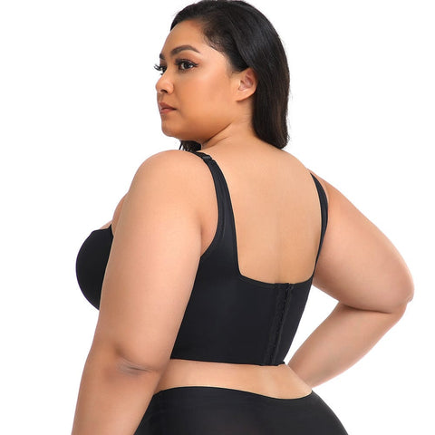 CurvyPower | UK Bras Plus Size Comfortable Longline Push Up Bra with Adjustable Straps