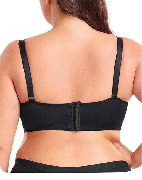 CurvyPower | UK Bras Plus Size Lace Adjustable Support Bra with Steel Rings