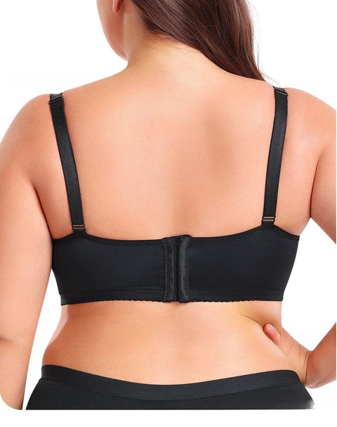 CurvyPower | UK Bras Plus Size Lace Adjustable Support Bra with Steel Rings