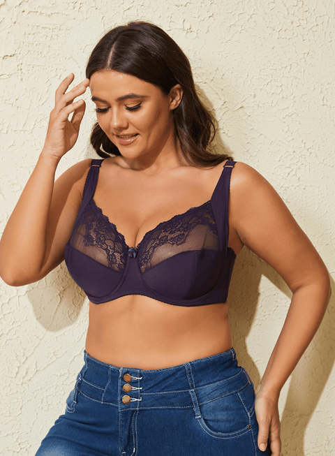 CurvyPower | UK Bras Plus Size Lace Women's Bra with Steel Ring