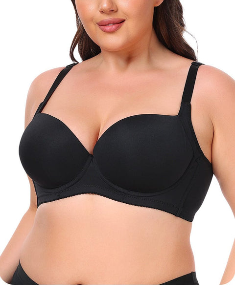 CurvyPower | UK Bras Plus Size Push Up Bra with Steel Ring and Adjustable Straps