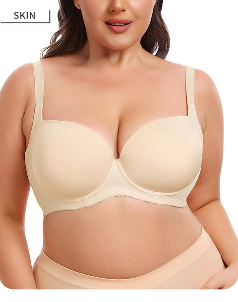 CurvyPower | UK Bras Plus Size Push Up Bra with Steel Ring and Adjustable Straps