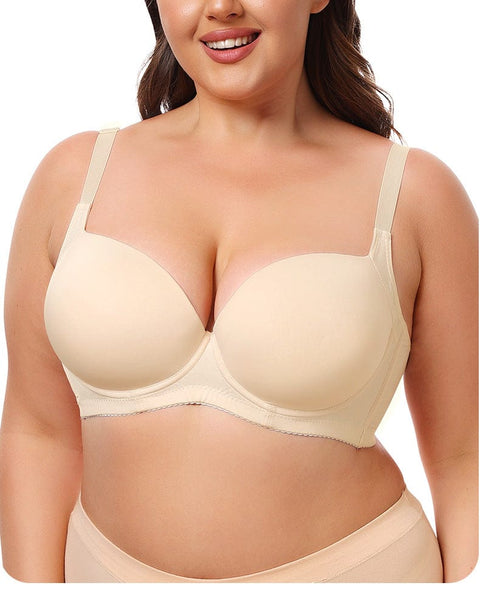CurvyPower | UK Bras Plus Size Push Up Bra with Steel Ring and Adjustable Straps