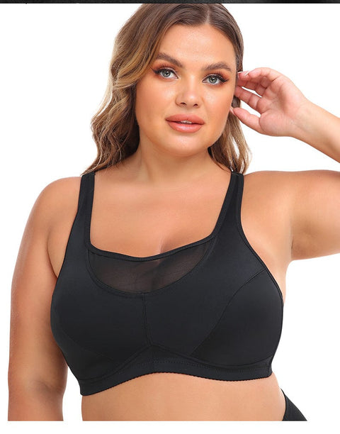 CurvyPower | UK Bras Plus Size Wired Sports Bra with Adjustable Straps