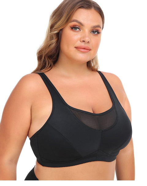 CurvyPower | UK Bras Plus Size Wired Sports Bra with Adjustable Straps