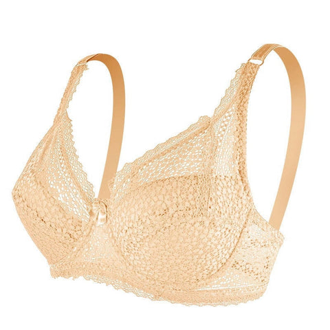 CurvyPower | UK Bras Plus Size Women Lace Support Bra with Steel Ring