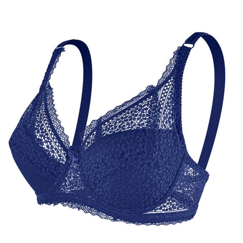 CurvyPower | UK Bras Plus Size Women Lace Support Bra with Steel Ring