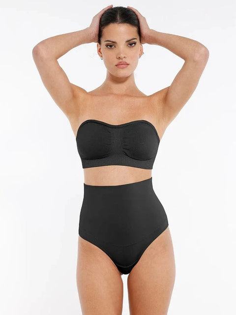 CurvyPower | UK Bras Seamless Bandeau Strapless Brassiere Non Wired push up Bra with Removable Pads